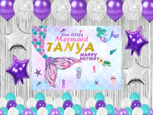 Mermaid Theme Birthday Party Complete Party Set for Girls