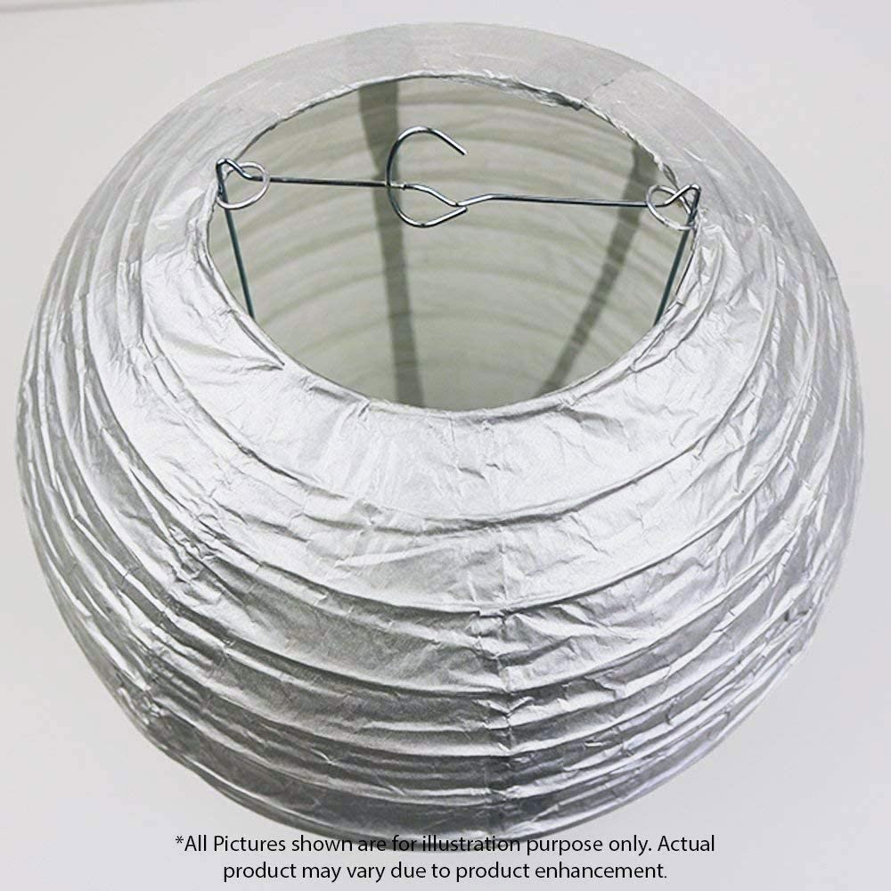 Silver Paper Lanterns -12"Inch Great For Birthday Parties, Weddings Or Baby Shower