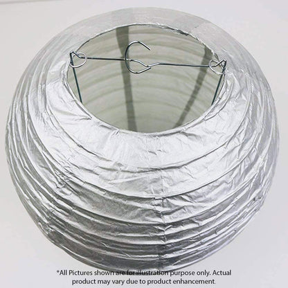 Silver Paper Lanterns -12"Inch Great For Birthday Parties, Weddings Or Baby Shower