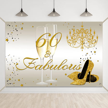 60th Birthday Party Backdrop 