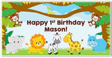 Personalized Wild Safari Birthday Photo Party Backdrop