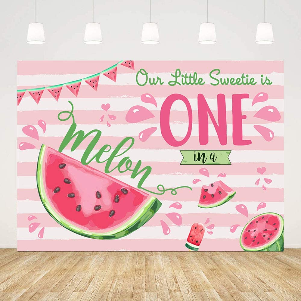 One In A Melon Theme Birthday Party Backdrop 