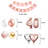 40th Birthday Party Rose Gold Decoration Kit