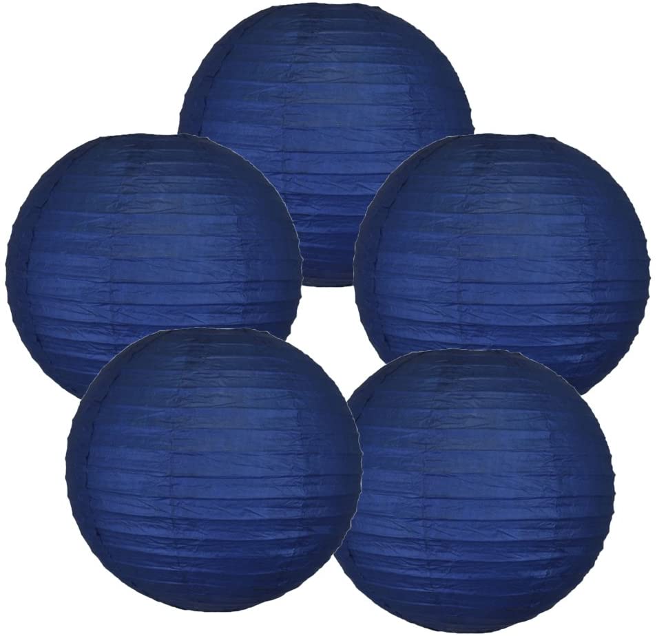 Dark Blue Paper Lanterns -12"Inch Great For Birthday Parties, Weddings Or Baby Shower