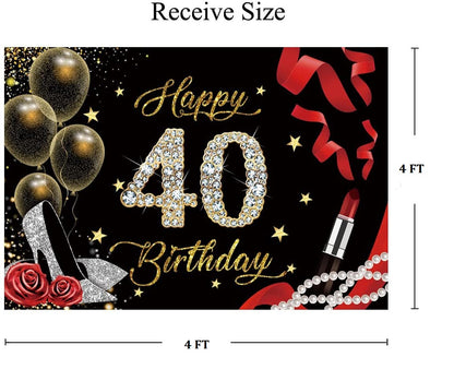 40th Birthday Party Backdrop 
