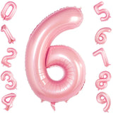 Pink Digit Foil Birthday Party Balloon Number 6