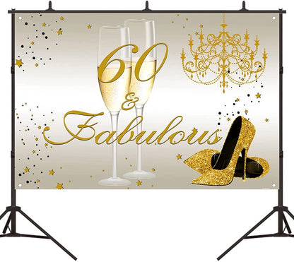 60th Birthday Party Backdrop 