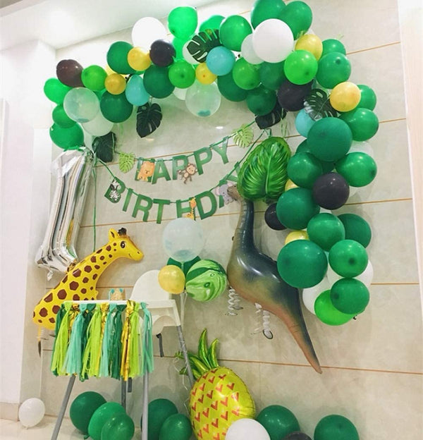 Green Birthday Party Balloon Arch Kit