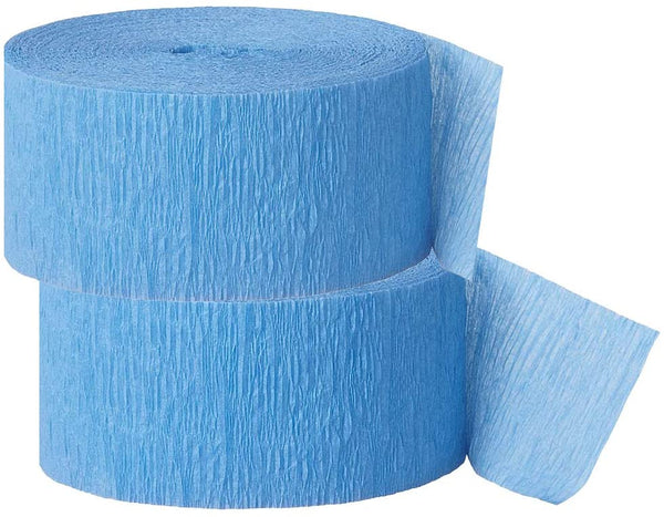 Blue Crepe Paper Crepe Paper Streamer (6 Piece) - Party Supplies For Parties, Baby Shower, Bridal Shower