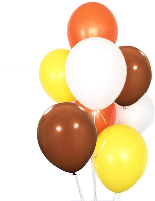 Yellow , Orange, Brown And White Latex Balloons For Birthday/Baby Shower