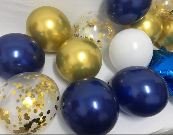 Blue Gold Birthday Party Decoration Set