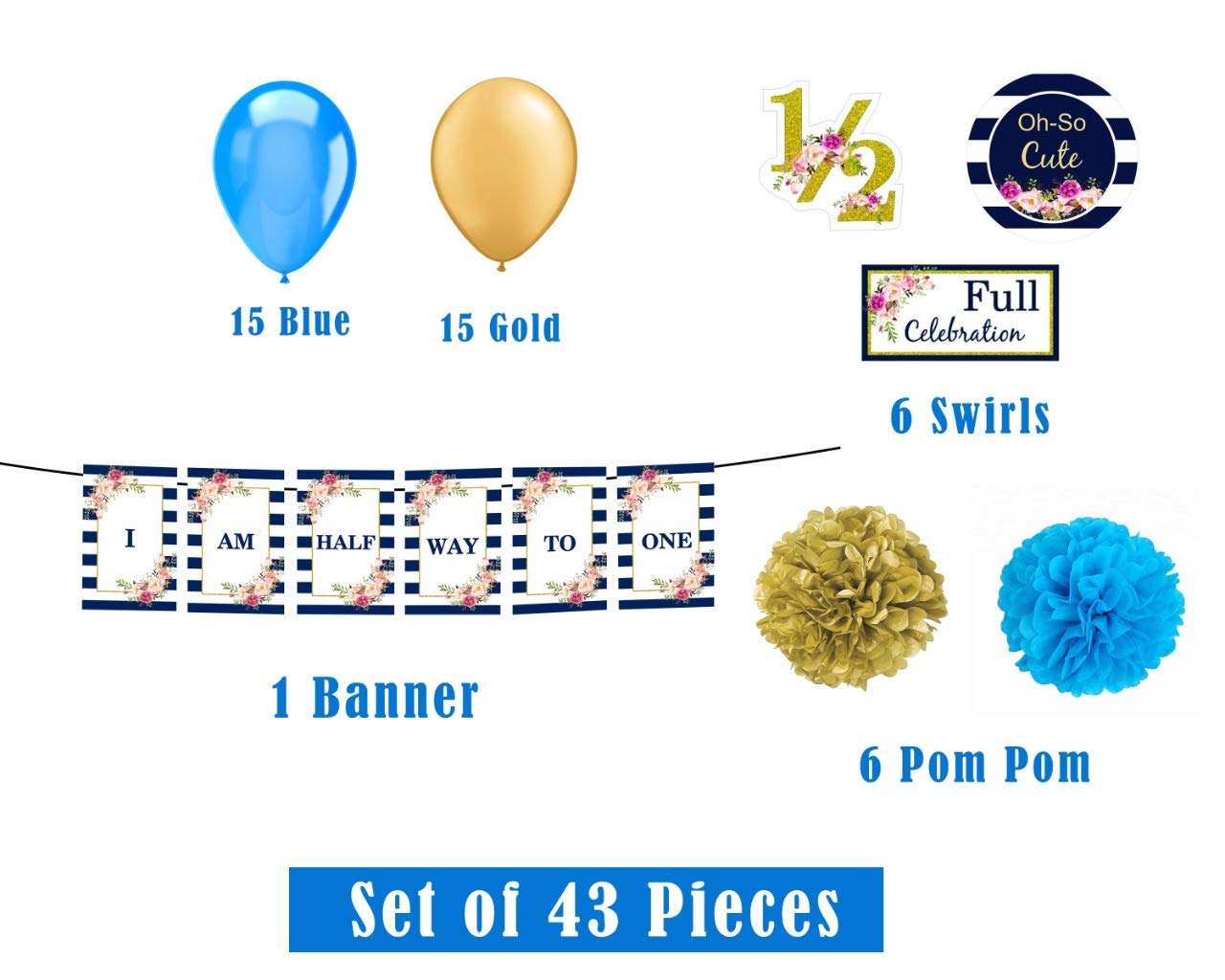 Half Birthday Decoration Party Supplies For Boys