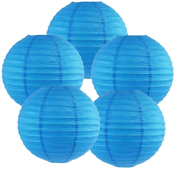 Blue Paper Lanterns -12"Inch Great For Birthday Parties, Wedding Or Baby Showers.