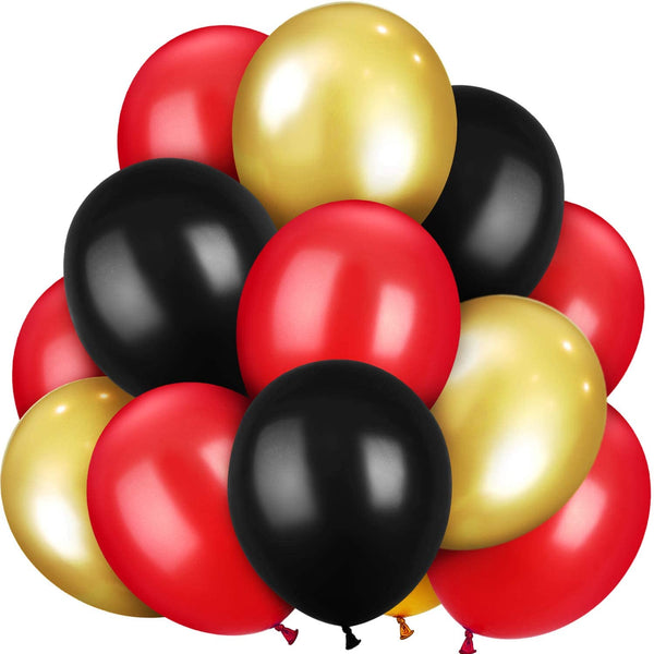 Metallic Balloons Gold, Black And Red Latex For Wedding Birthday Festival Party Decoration