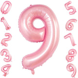 Pink Digit Foil Birthday Party Balloon Number 9
