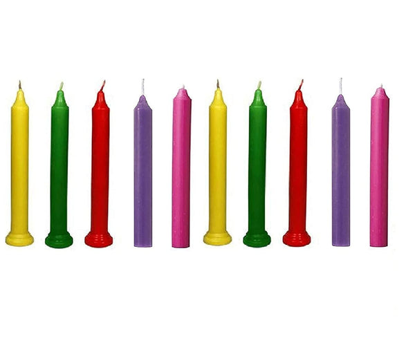 Wax Candles (Multi Color), Pack Of 10 Diwali Candles Celebration/Festivites/Events And Indoors