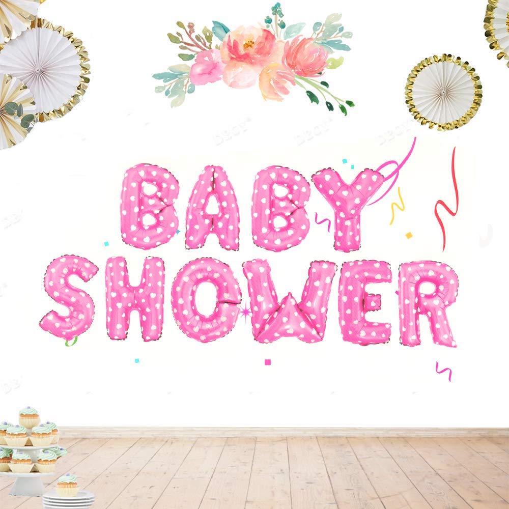 Baby Shower Pink Foil Banner Balloon 16 Inch Letters Helium Quality Foil Balloon For Baby Welcome/Shower Party Supply Decorations