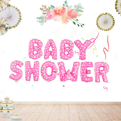 Baby Shower Pink Foil Banner Balloon 16 Inch Letters Helium Quality Foil Balloon For Baby Welcome/Shower Party Supply Decorations