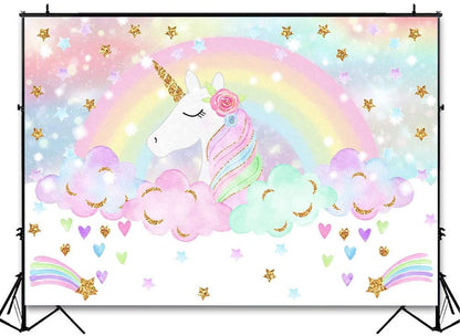 Unicorn Theme Birthday Party Backdrop