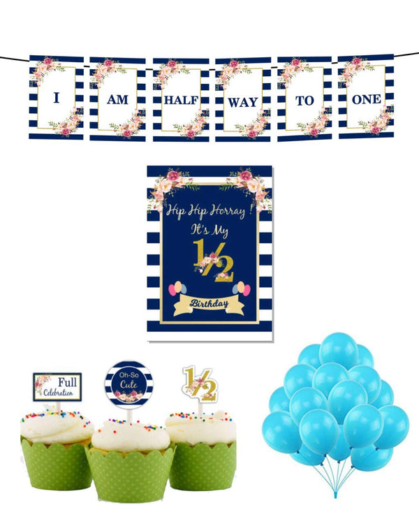 Half Birthday Decoration Party Supplies for Boys