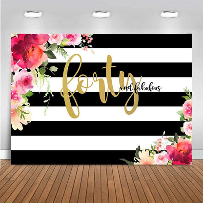 40th Birthday Party Backdrop 