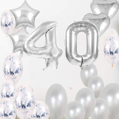 40th Birthday Silver  Decorations Party Supplies