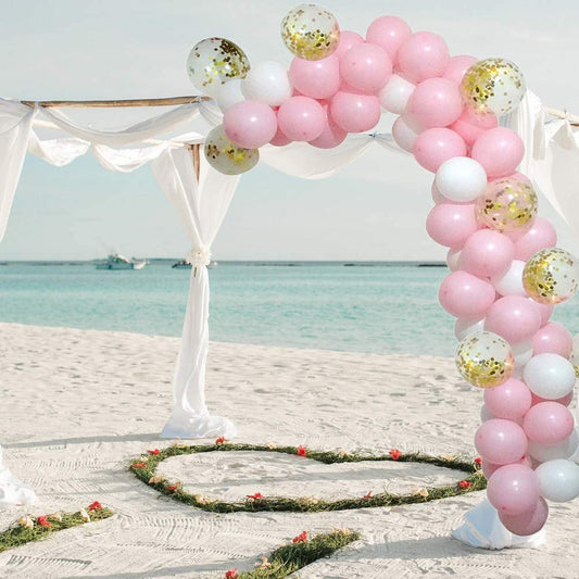 Pink Party Balloon Arch Kit with Latex  and Confetti Balloons