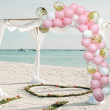 Pink Party Balloon Arch Kit with Latex  and Confetti Balloons