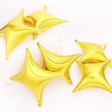 Star Shape Foil Gold Quadrangle Balloon - 24 Inch -3 Pc Balloons Decoration