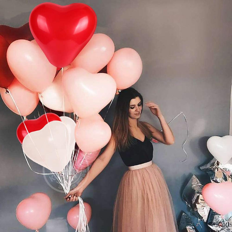 Anniversary Party Heart Shape Latex Balloons For Decorations