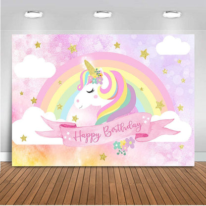 Unicorn Theme Birthday Party Backdrop