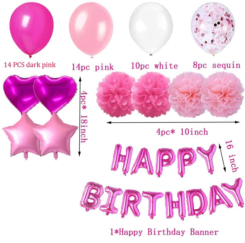 60th Birthday Pink Party Decorations