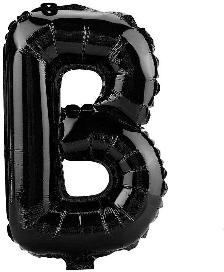 Black Happy Birthday Foil Mylar 16 Inch Large Aluminum Balloon Banner For Kids And Adults Party Decorations