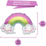 3pc Rainbow  Balloons Foil Helium Balloons For Birthday Unicorn , Rainbow & Sunshine Theme