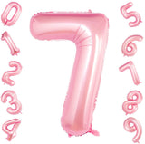Pink Digit Foil Birthday Party Balloon Number 7