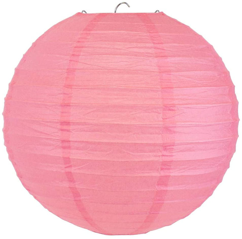 Pink White And Gold White Tissue Paper Pom Poms And Paper Lanterns Decoration