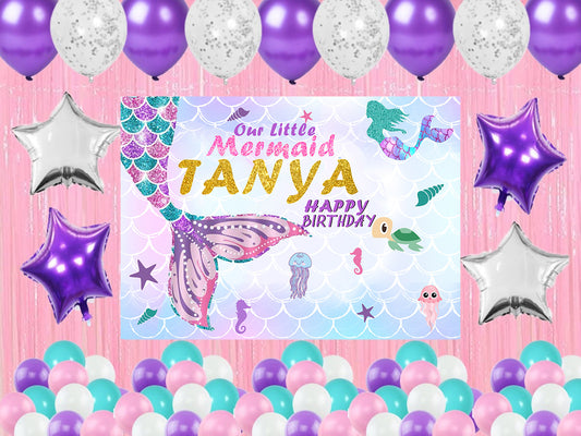 Mermaid Theme Birthday Party Complete Party Set for Girls