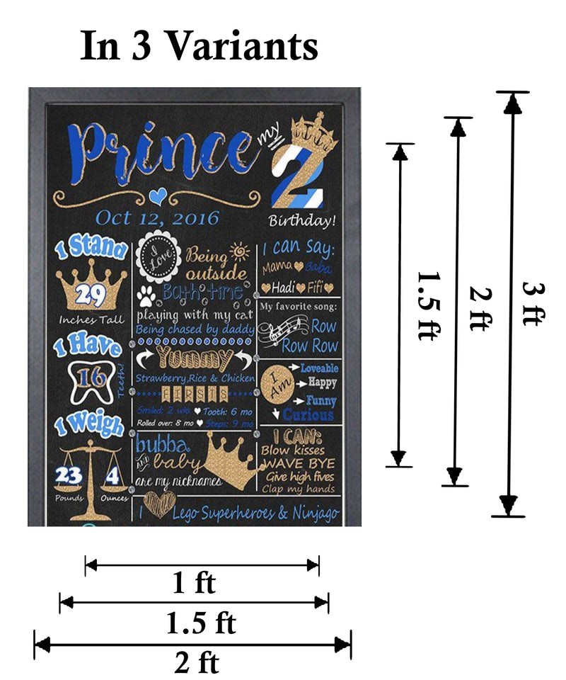 Prince Theme Customized Chalkboard/Milestone Board for Kids Birthday Party