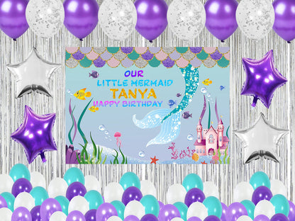 Mermaid Theme Birthday Party Complete Party Set for Girls