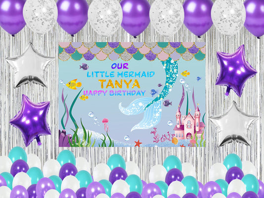 Mermaid Theme Birthday Party Complete Party Set for Girls