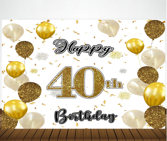 40th Birthday Party Backdrop 
