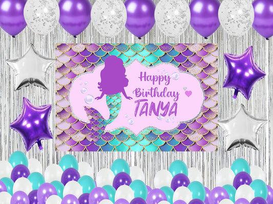 Mermaid Theme Birthday Party Complete Party Set for Girls