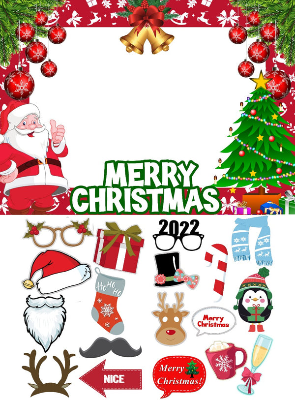 Christmas Decorations Photo Booth Props and Photo Booth Frame Christmas Decoration Party