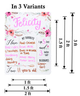 Floral Customized Chalkboard/Milestone Board for Kids Birthday Party