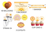 First Trip Around the Sun Theme Birthday Party Combo Kit with Backdrop & Decorations