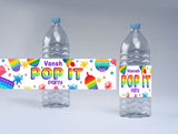 Pop It Theme Water Bottle Labels
