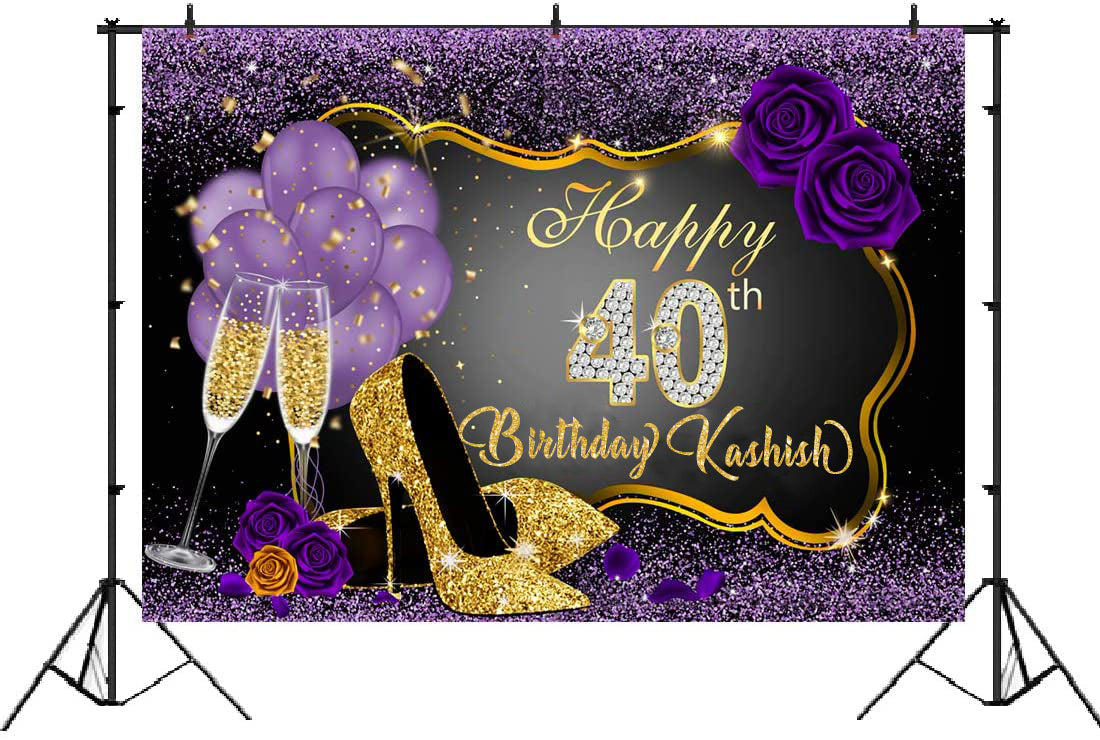 40th Birthday Party Backdrop 