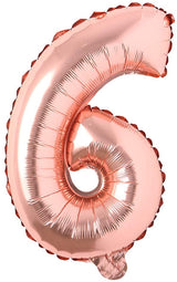 Rose Gold Digit Foil Birthday Party Balloon Number 6