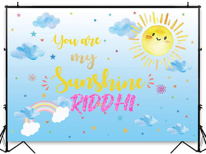 You Are My Sunshine Theme Birthday Party Backdrop