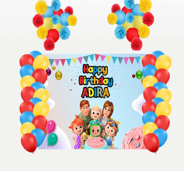 Cocomelon Theme Birthday Party Complete Decoration Kit